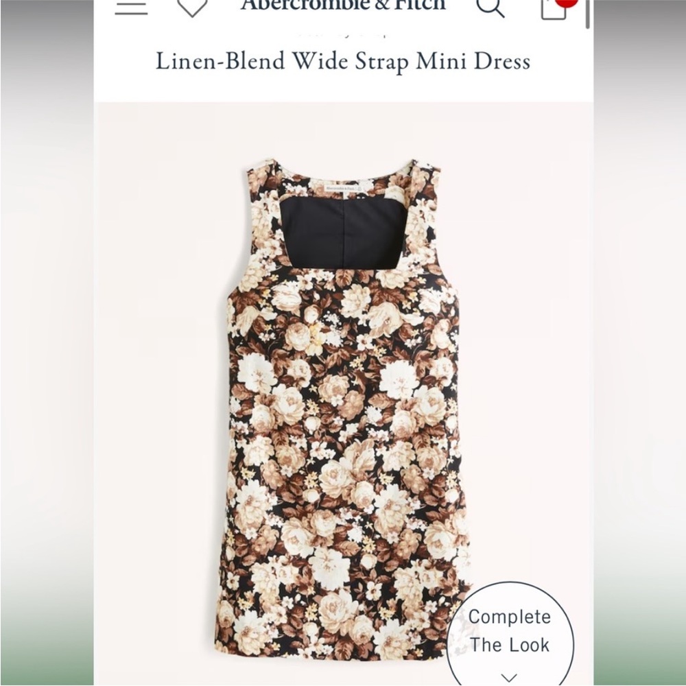 Abercrombie & Fitch Linen-Blend Wide Strap Mini Dress. Floral print. Small TALL